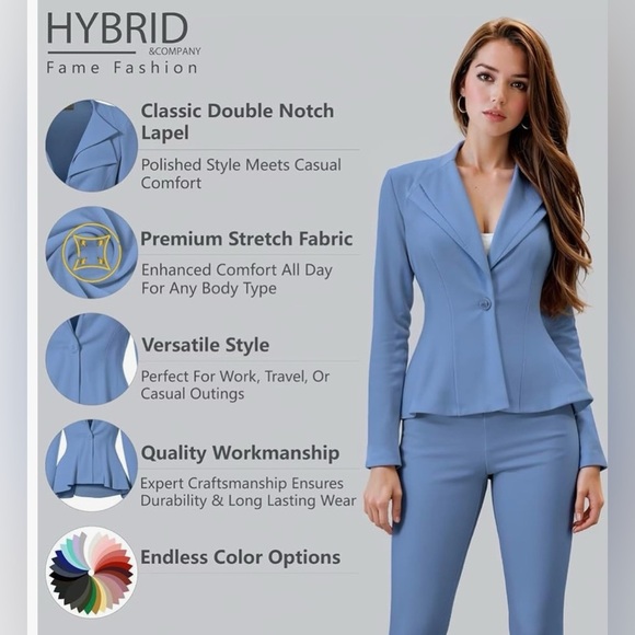 Premium Ultra Stretch Blazer – Light Blue Color SZ M NWT - Picture 5 of 5